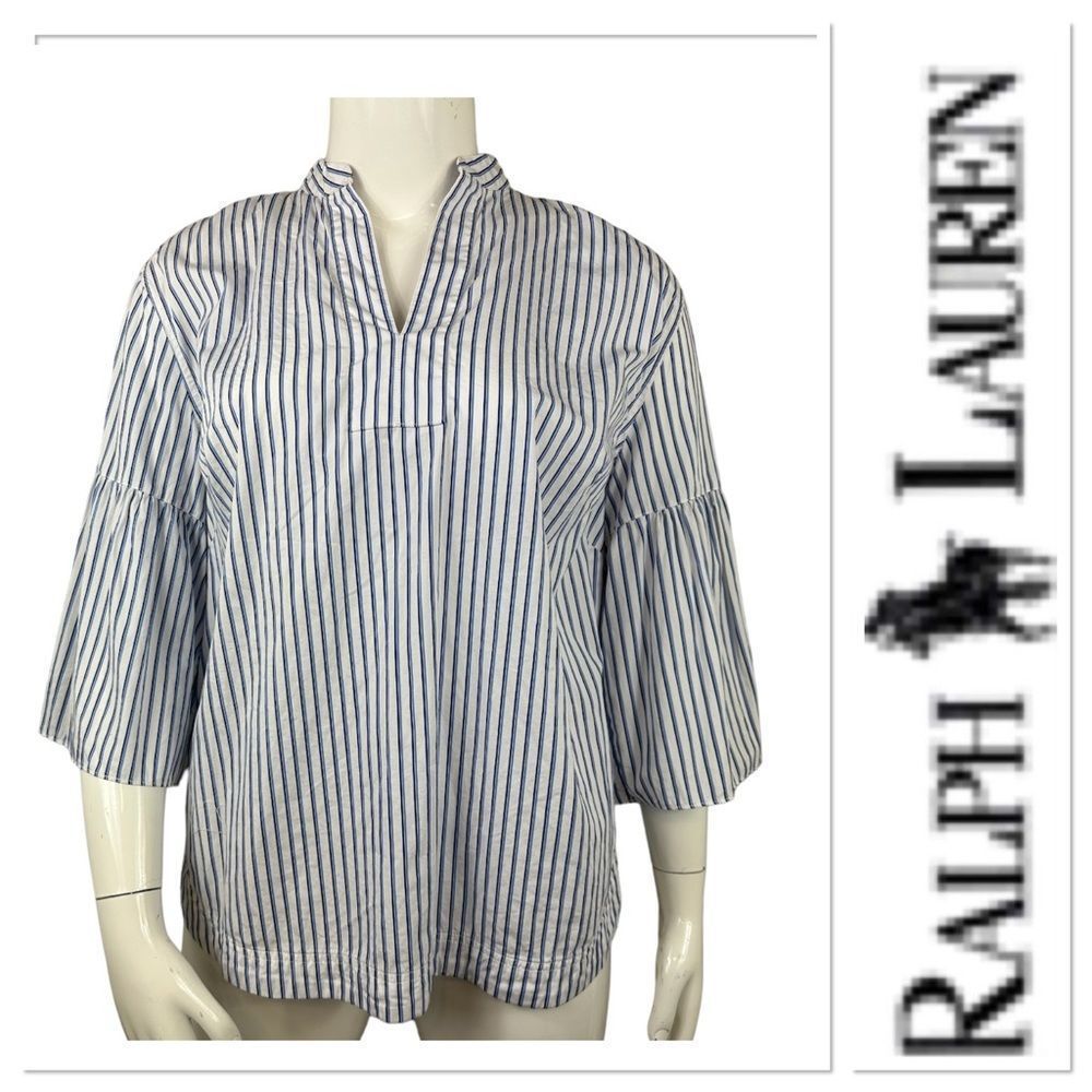 Ralph Lauren blue and white stripe top size 1X